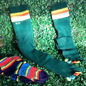 Colorful Striped vintage toe socks